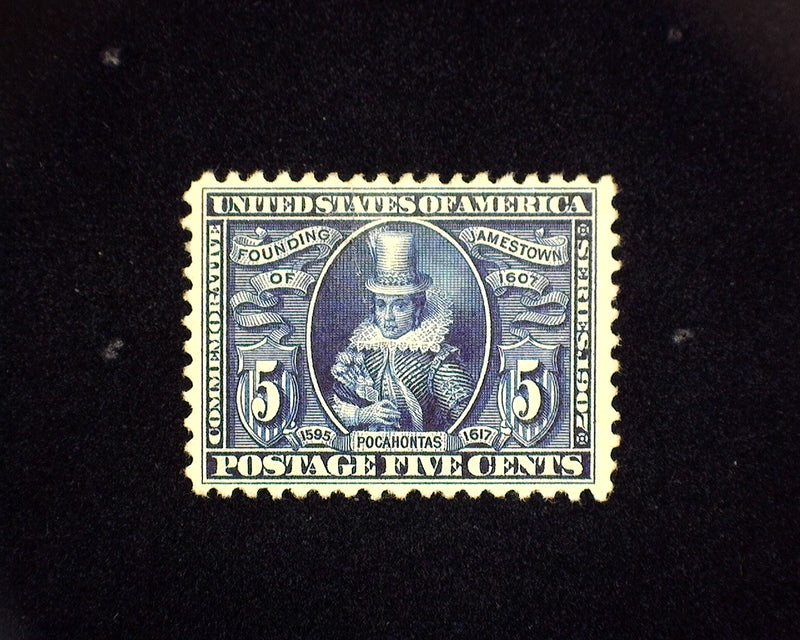 #330 5c Jamestown Mint VF H - US Stamp