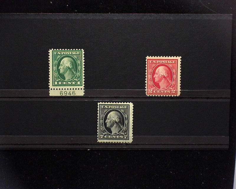 #405-407 MH 1912 issue 405-407. F US Stamp