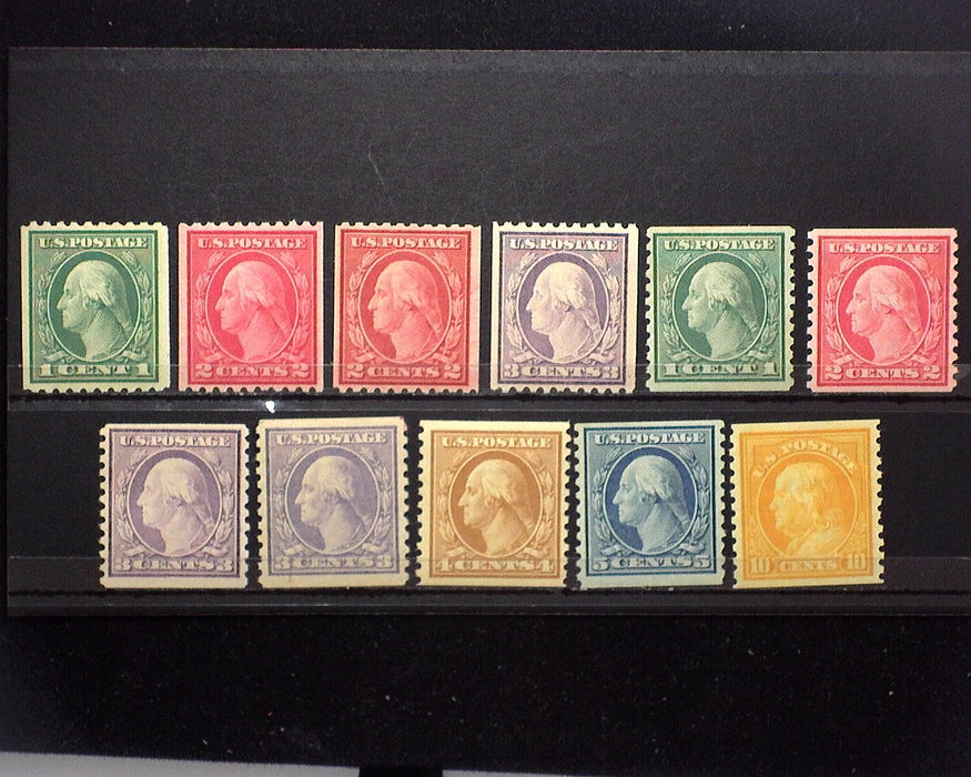 #486-497 MLH 1916 issue 486-497. Less 491. Fresh coils. VF US Stamp