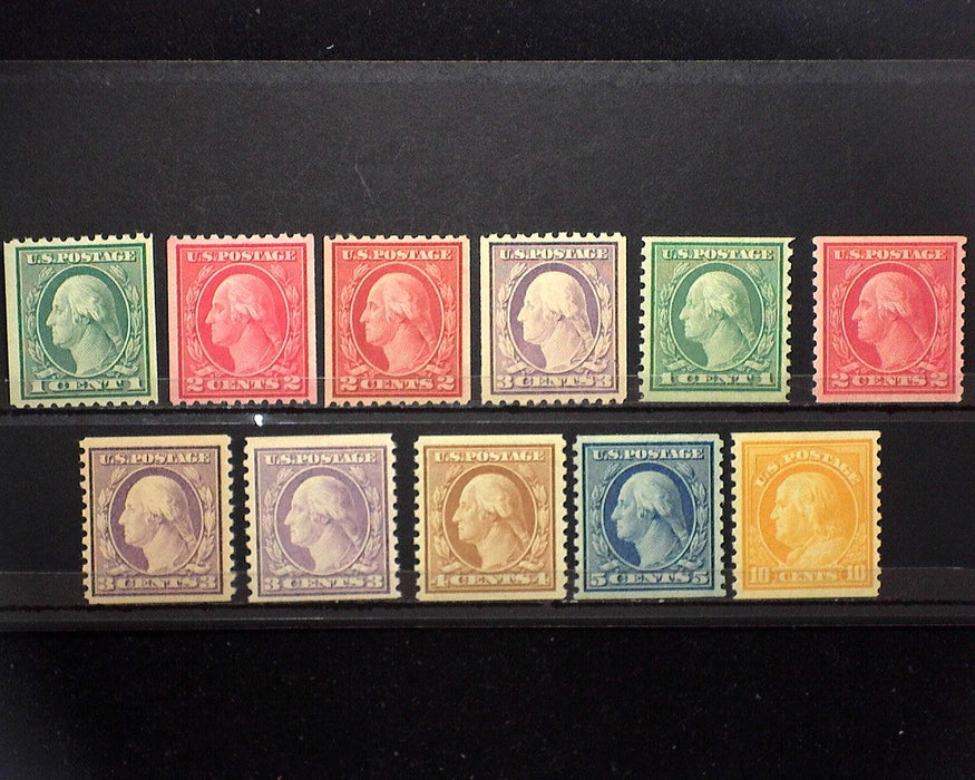 #486-497 MNH 1916 issue 486-497. Less 491. Choice coils. VF US Stamp
