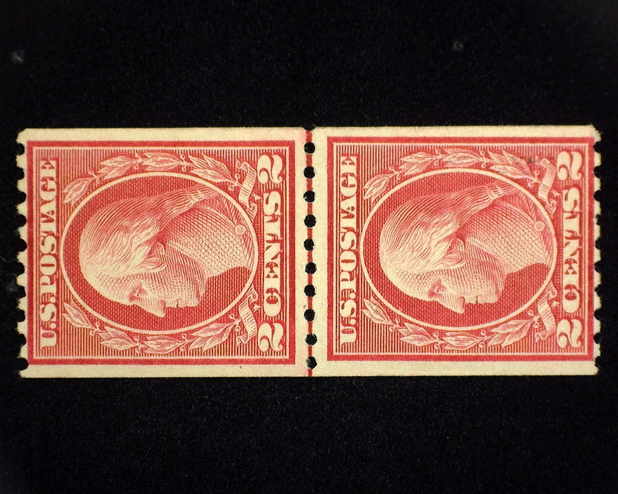#488 MLH Fresh joint line pair. F/VF US Stamp