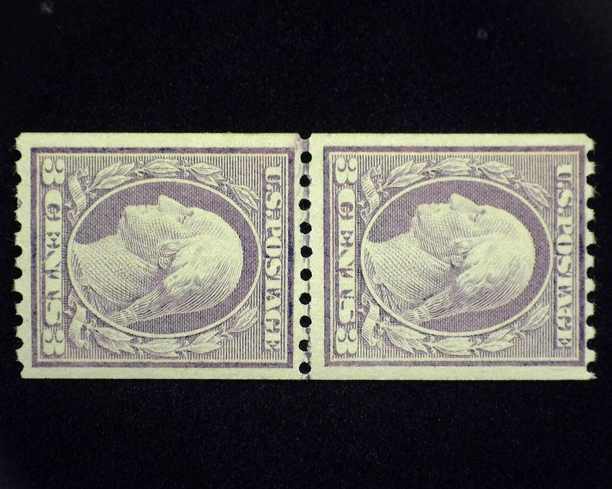 #489 MLH Fresh joint line pair. F/VF US Stamp