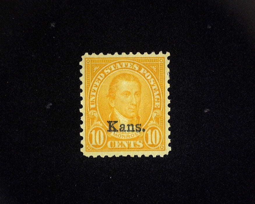 #668 MLH 10 cent Kansas. Vf/Xf US Stamp