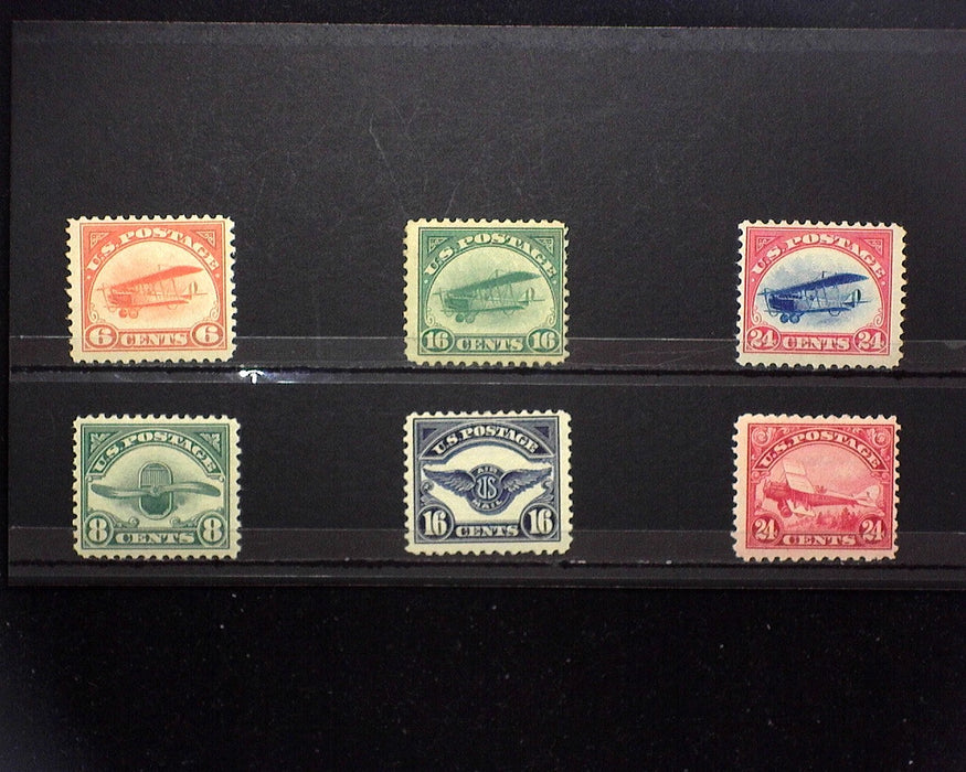 #C1 - 6 MH 1918 Air mail issue. Fresh set. F US Stamp