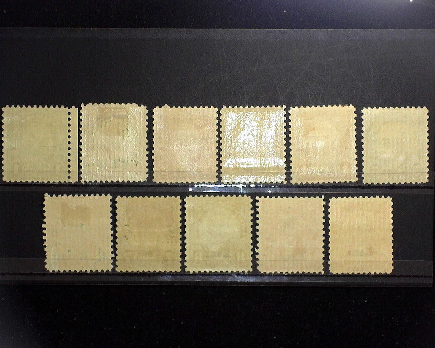 #658-668 MLH 1929 1 cent thru 10 cent Kansas overprints. F/VF US Stamp