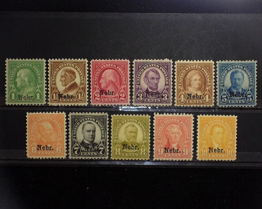 #669-679 1929 Nebraska Overprint Mint VF LH US Stamp