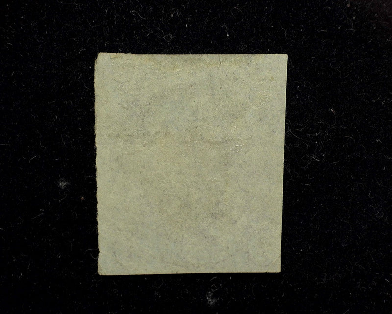 #1 Used Red Brown two margin stamp with Black Grid cancel. F US Stamp