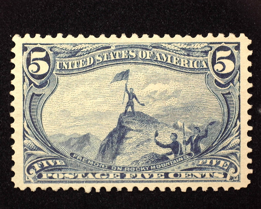 #288 5 Cent Trans Mississippi Mint. No gum. XF US Stamp