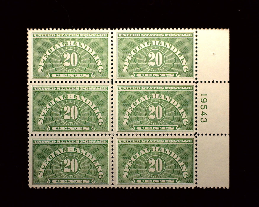 #QE3 20 Cent Special Handling Plate Block A Beauty Mint XF NH US Stamp