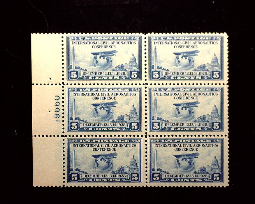 #650 5 Cent Aeronautics Plate Block A Beauty Mint XF NH US Stamp