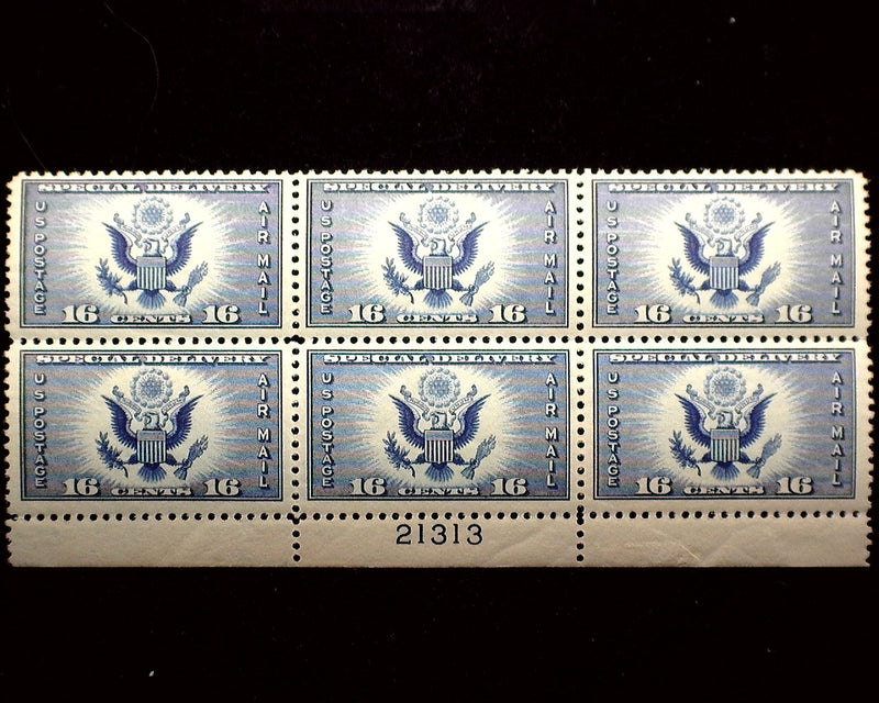 #CE1 16c Air Mail Special Delivery Plate Block. Mint XF NH - US Stamp