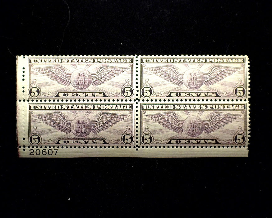 #C16 5 Cent Winged Globe Air Mail Plate Block Mint VF NH US Stamp