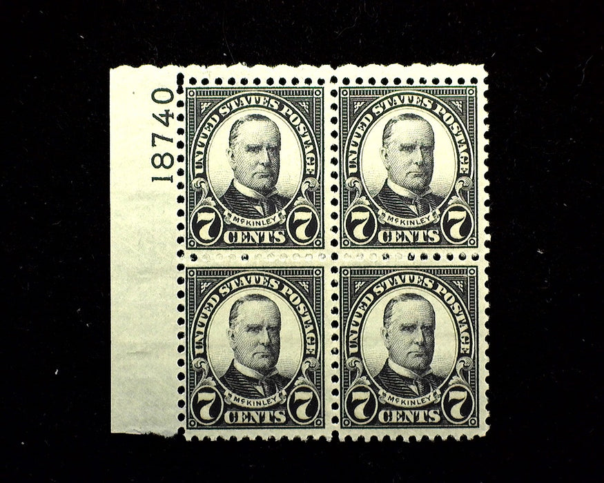 #639 7 Cent McKinley Plate Block Mint F/VF NH US Stamp