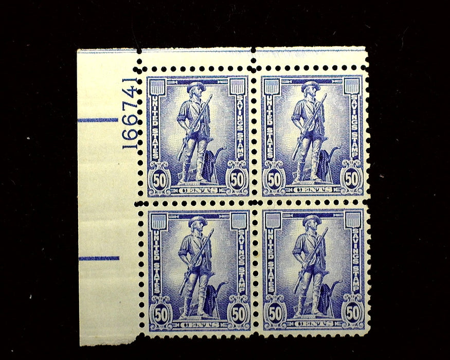 #WS9 50 Cent Savings Stamp Plate Block Mint Vf/Xf NH US Stamp