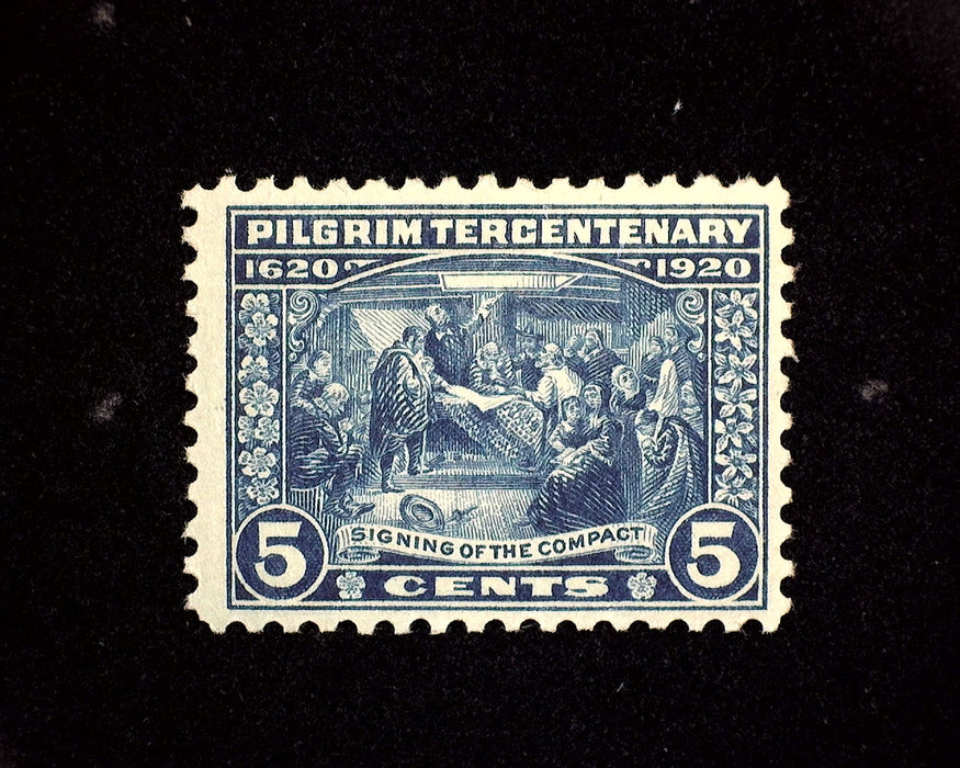 #550 5c Pilgrim Tiny gum skips. Mint F/VF NH US Stamp