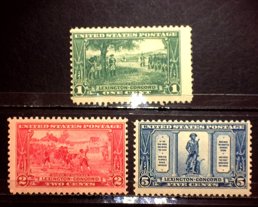 #617-619 Lexington Concord Mint F NH US Stamp