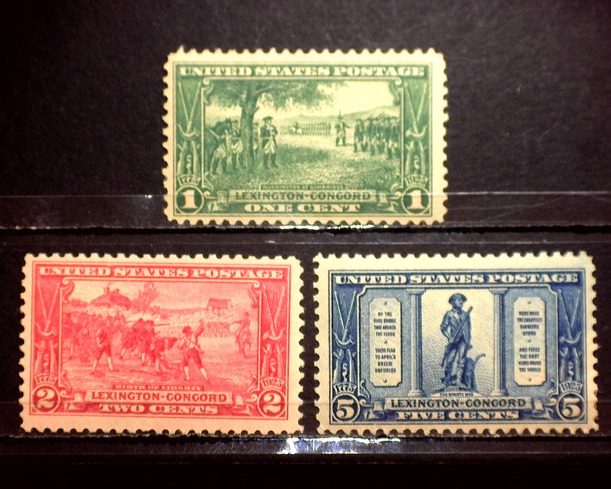 #617-619 Lexington Concord Mint F/VF LH US Stamp