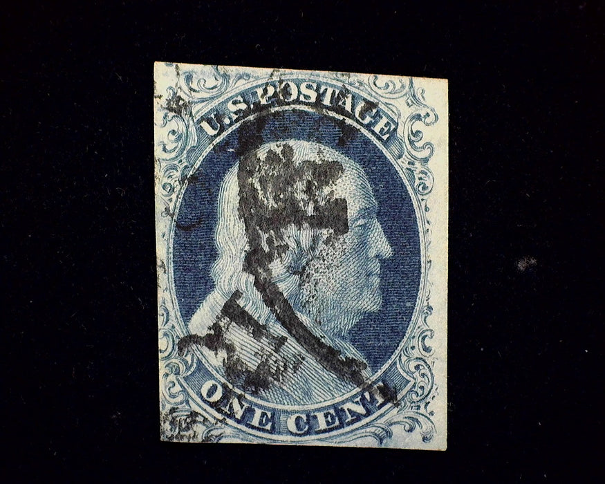 #7 Just clearing 4 margin stamp. Good color. F/VF Used US Stamp