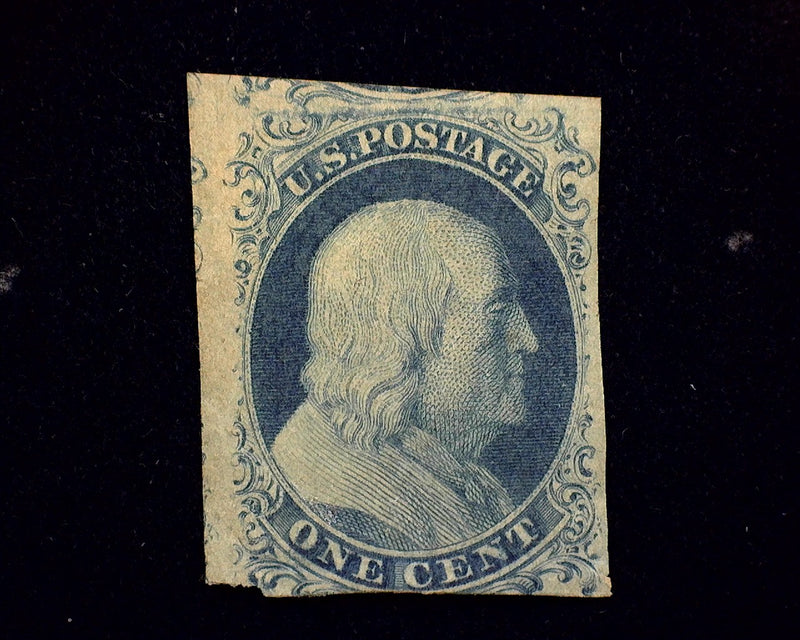 #9 1c Three margin stamp with O.G. corner crease. Mint F - US Stamp