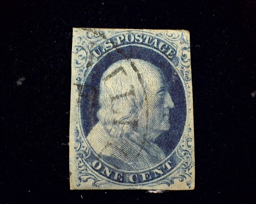 #7 4 margin stamp with sealed tear at B. Nice filler. VF Used US Stamp