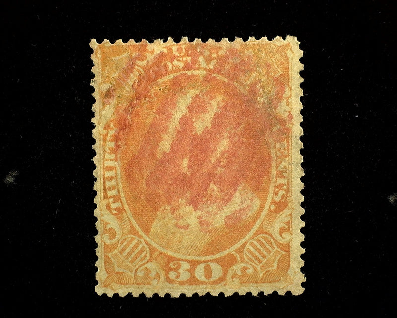 #38 Red Grid cancel. F/VF Used - US Stamp