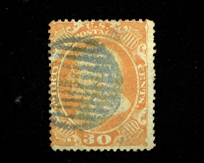 #38 Blue Grid cancel. F Used US Stamp
