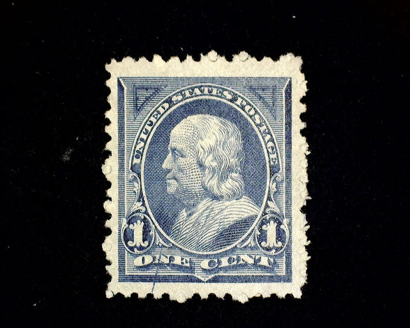 #247 1c Franklin Blue Outstanding large margin stamp. Mint Vf/Xf No gum - US Stamp