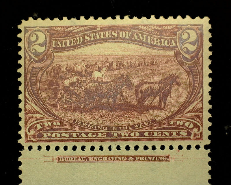 #286 2c Trans Mississippi Fresh impt margin stamp. Mint VF NH - US Stamp