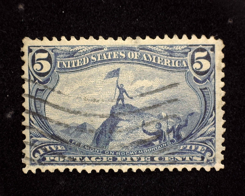 #288 5c Trans Mississippi Nice large margin used stamp with faint cancel Vf/Xf Used - US Stamp