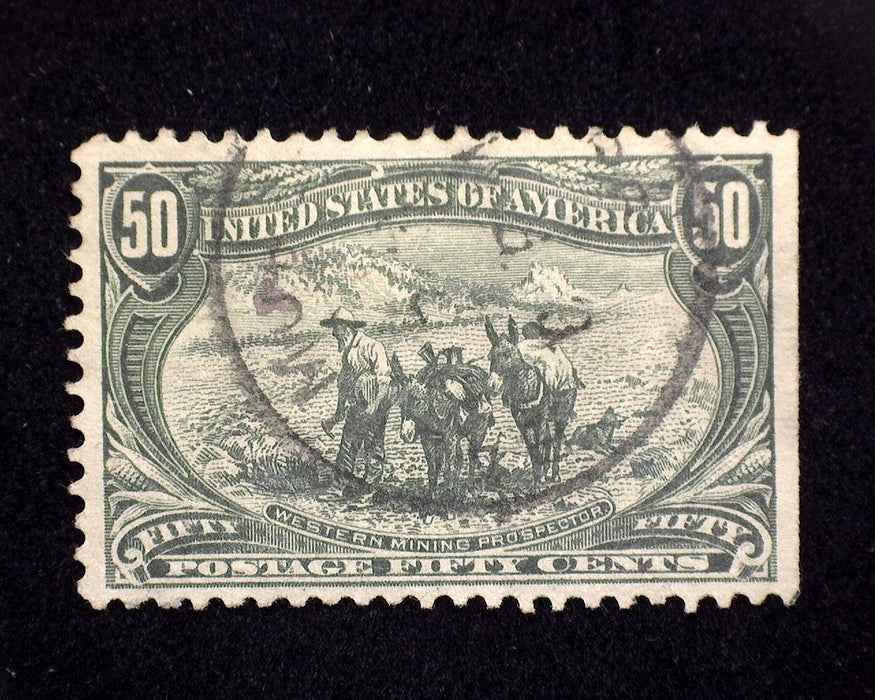 #291 50 cent Trans Mississippi Straight edge. Used Vf/Xf US Stamp