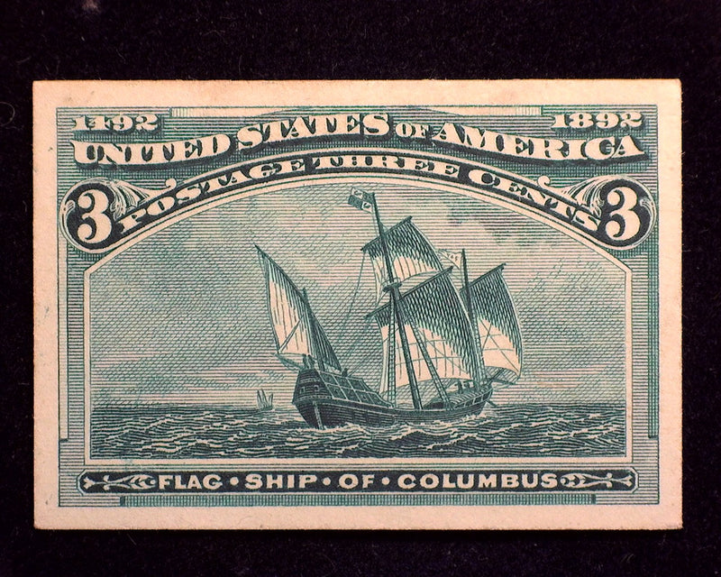 #232 p4 3c Columbian Choice card proof. Mint XF - US Stamp