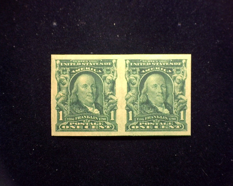 #314 Outstanding horizontal pair. Mint XF/Sup NH - US Stamp