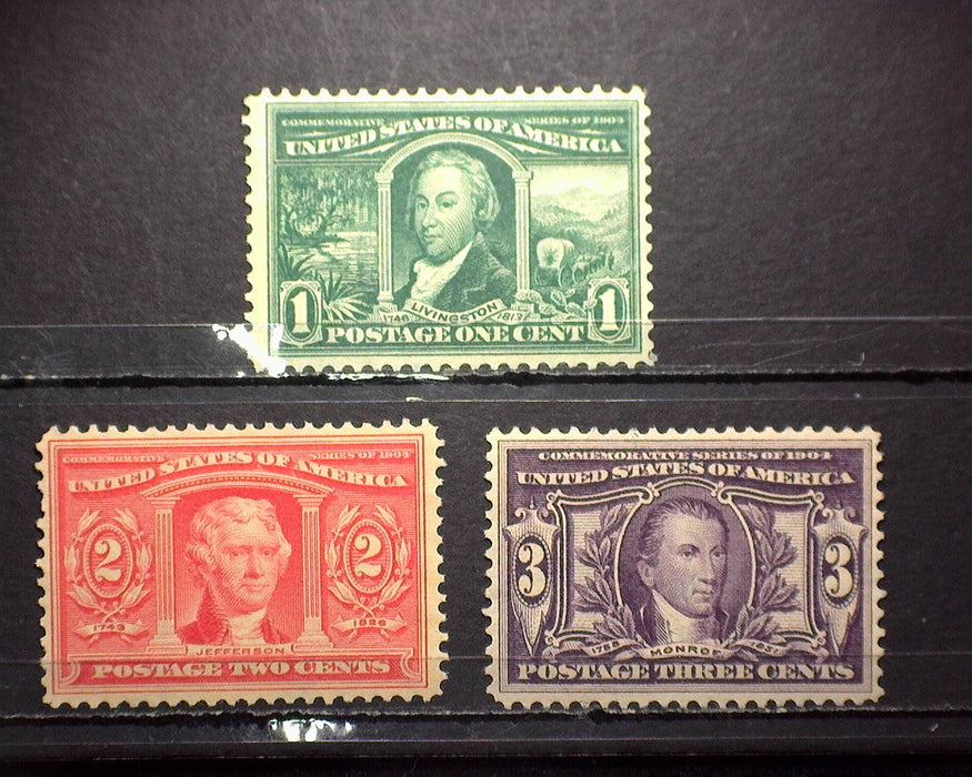 #323-325 Louisiana Purchase No gum VF Mint US Stamp
