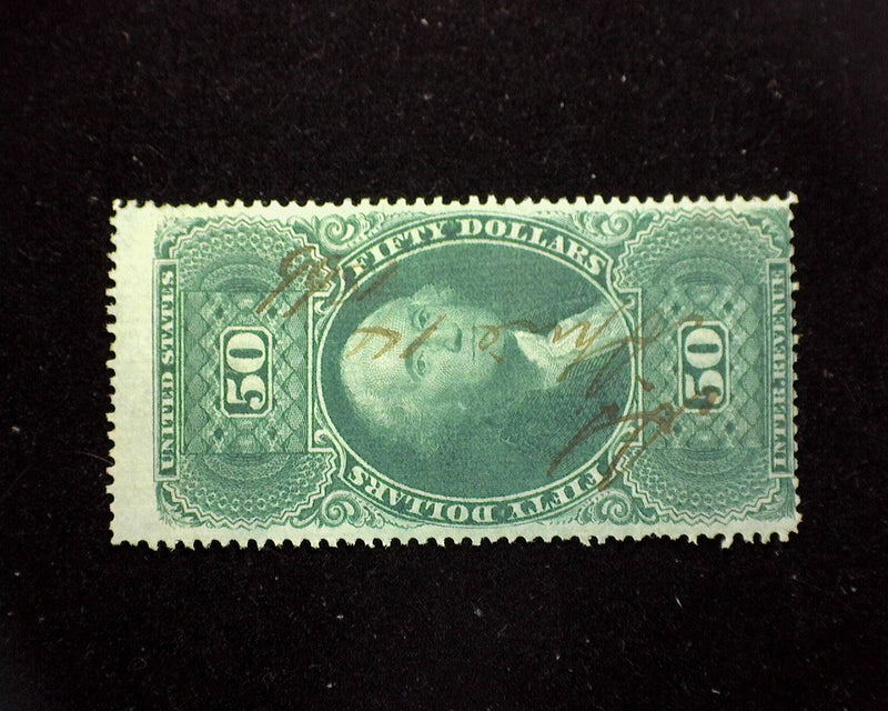 #R101c $50.00 Internal Revenue Fresh with faint cancel. F Used - US Stamp