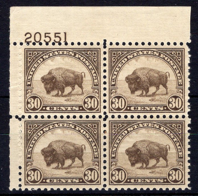 #700 30 Cent Buffalo Plate block #20551 XF NH Mint US Stamp