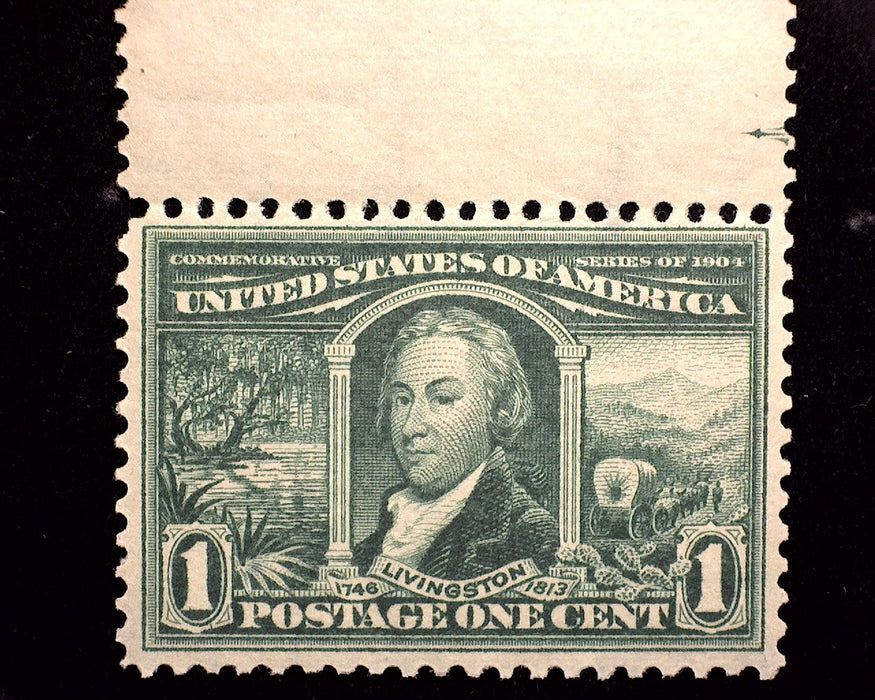 #323 1 cent Louisiana Purchase Faint natural gum wrinkle Mint Vf/Xf NH US Stamp