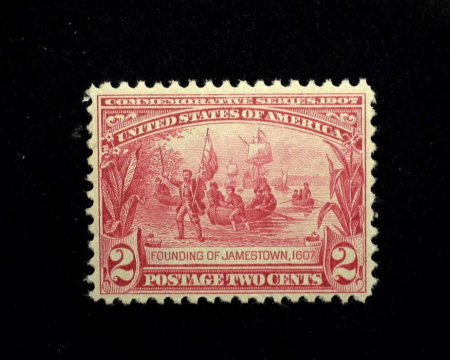 #329 2 cent Jamestown Mint Vf/Xf LH US Stamp