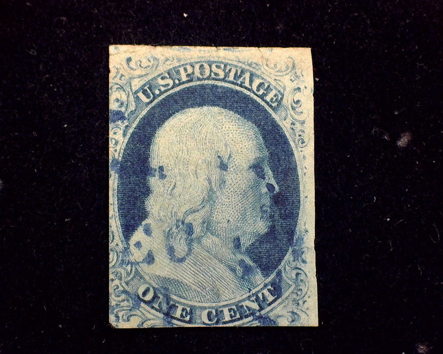 #7 Used 3 margin stamp with faint cancel. F/VF US Stamp