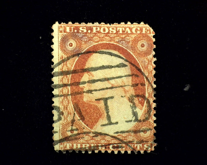 #25 Tiny perf tear. F Used - US Stamp