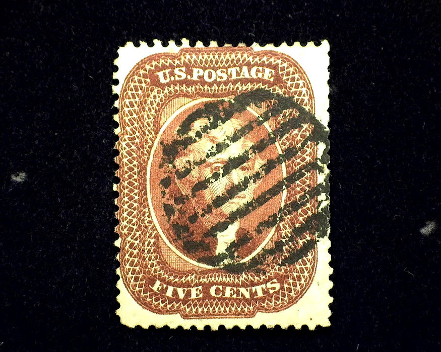 #28 Used Black grid cancel. F US Stamp