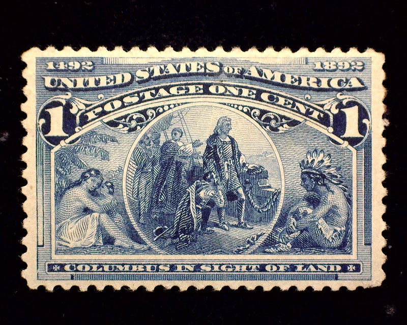 #230 Mint 1 Cent Columbian Vf/Xf LH US Stamp