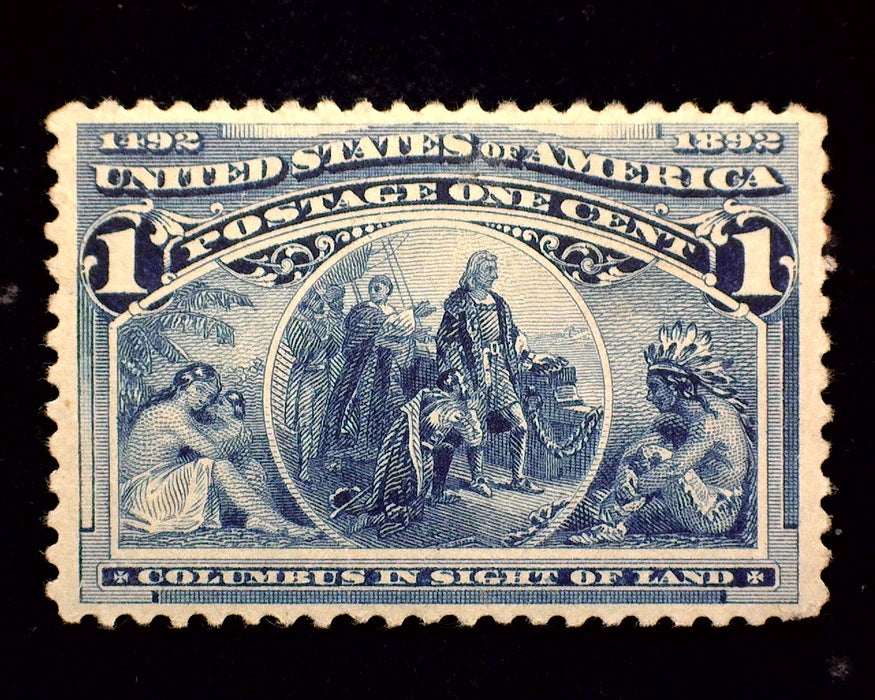 #230 Mint 1 Cent Columbian Vf/Xf LH US Stamp
