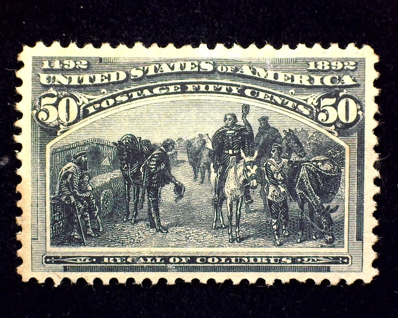 #240 50c Columbian Deep intense color. A Beauty. Mint XF LH - US Stamp