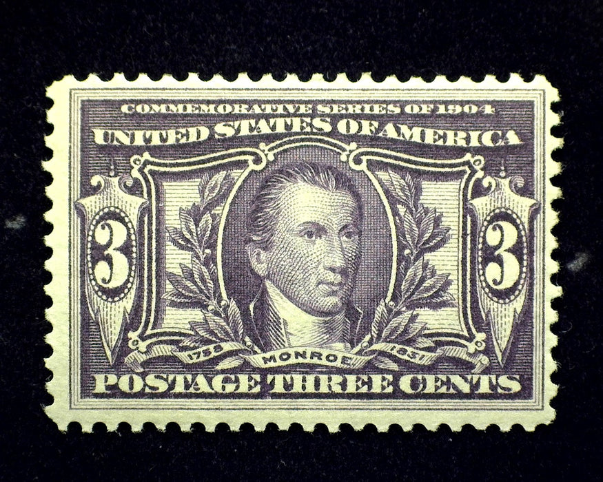 #325 Mint 3 Cent Louisiana Purchase Rich color. F LH US Stamp