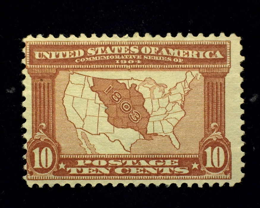 #327 Mint 10 Cent Louisiana Purchase No gum F US Stamp