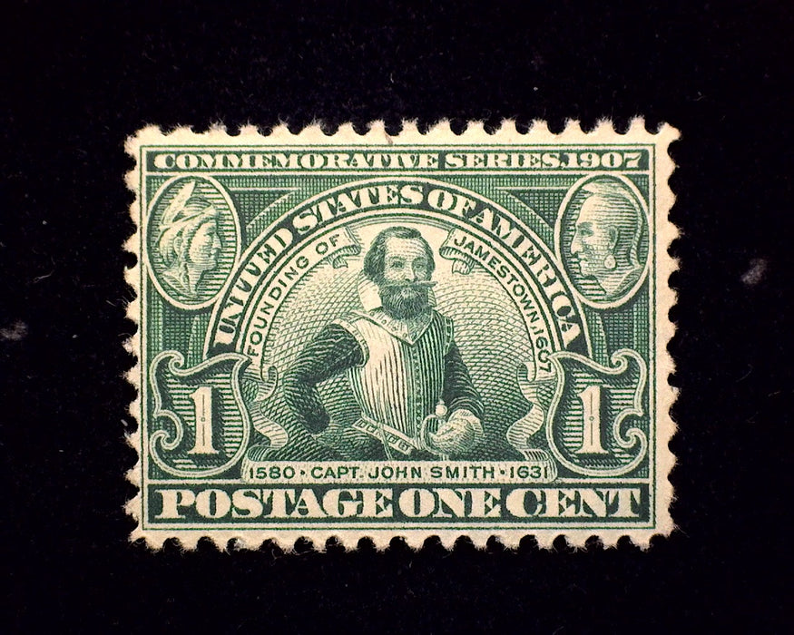 #328 Mint 1 Cent Jamestown F/VF LH US Stamp