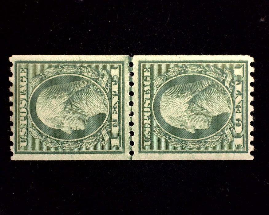 #441 Mint Guide line pair.  Vf/Xf LH US Stamp