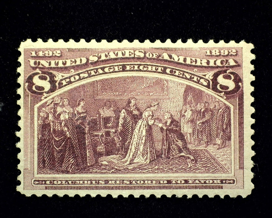 #236 8 Cent Columbian Mint VF LH US Stamp