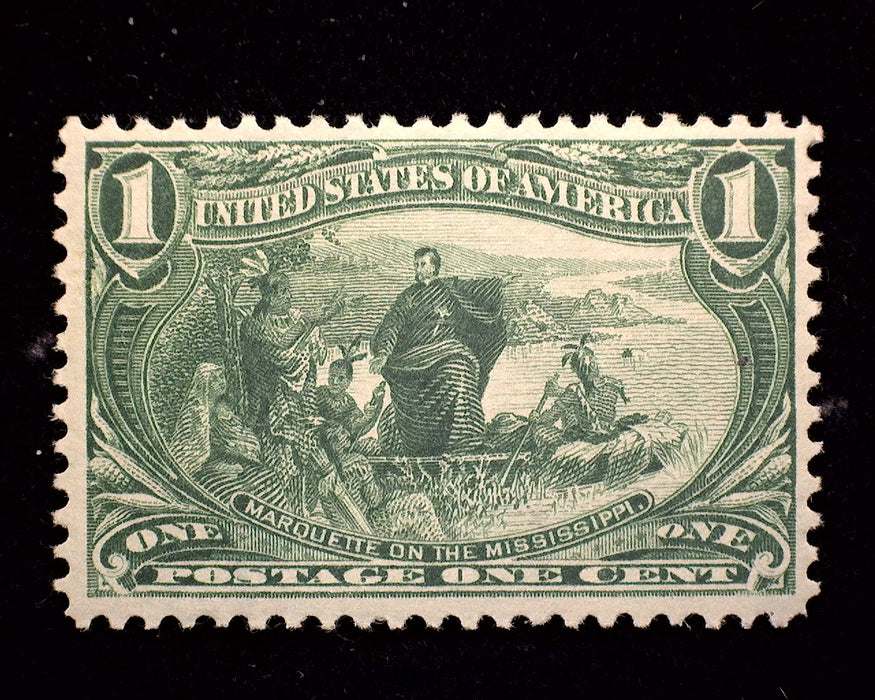 #285 1 Cent Trans Mississippi Ink # on back. Mint VF NH US Stamp