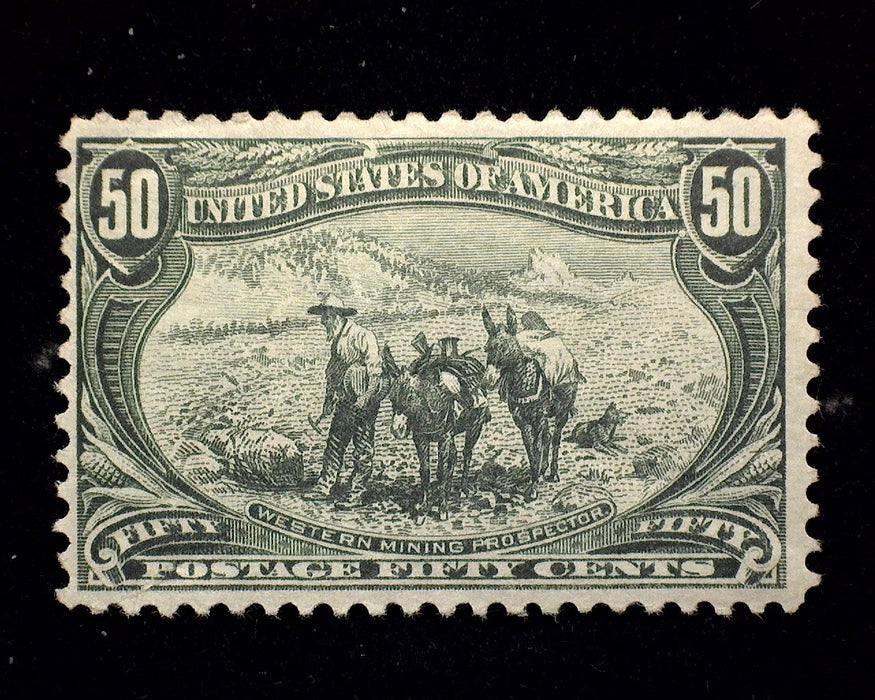 #291 Mint 50 Cent Trans Mississippi Fresh F/VF LH US Stamp